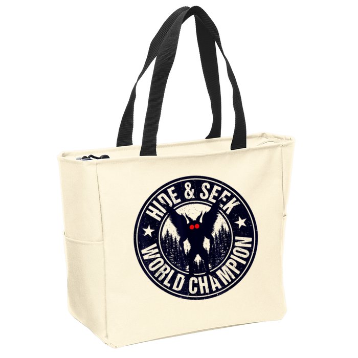 Mothman Hide And Seek World Champion Cool Mothman Silhouette Zip Tote Bag