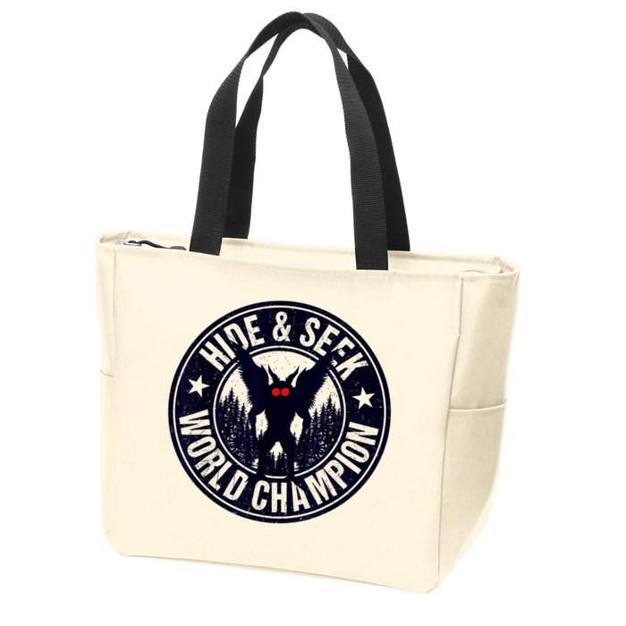 Mothman Hide And Seek World Champion Cool Mothman Silhouette Zip Tote Bag