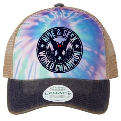 Mothman Hide And Seek World Champion Cool Mothman Silhouette Legacy Tie Dye Trucker Hat