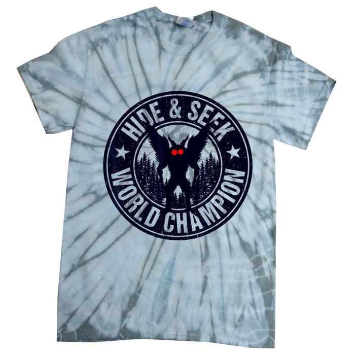 Mothman Hide And Seek World Champion Cool Mothman Silhouette Tie-Dye T-Shirt