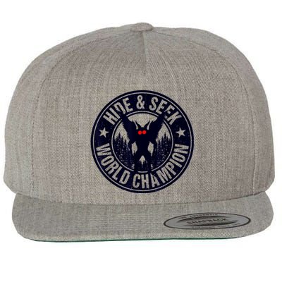 Mothman Hide And Seek World Champion Cool Mothman Silhouette Wool Snapback Cap