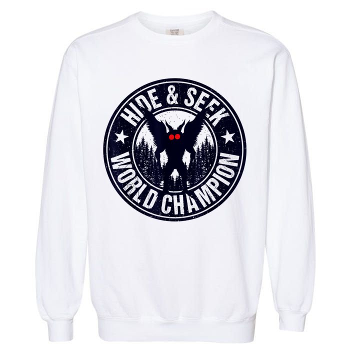 Mothman Hide And Seek World Champion Cool Mothman Silhouette Garment-Dyed Sweatshirt