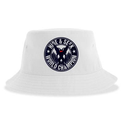 Mothman Hide And Seek World Champion Cool Mothman Silhouette Sustainable Bucket Hat