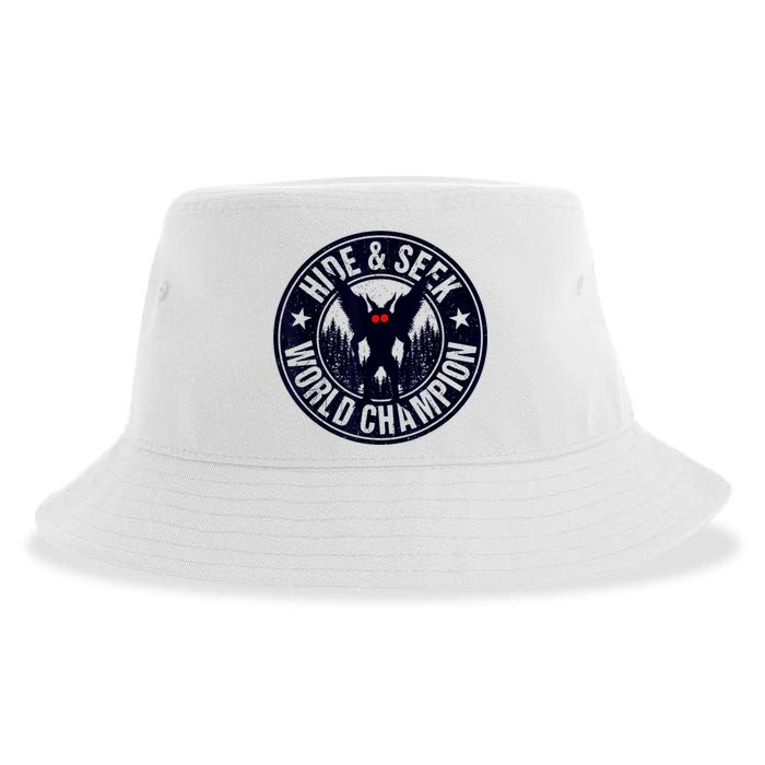 Mothman Hide And Seek World Champion Cool Mothman Silhouette Sustainable Bucket Hat