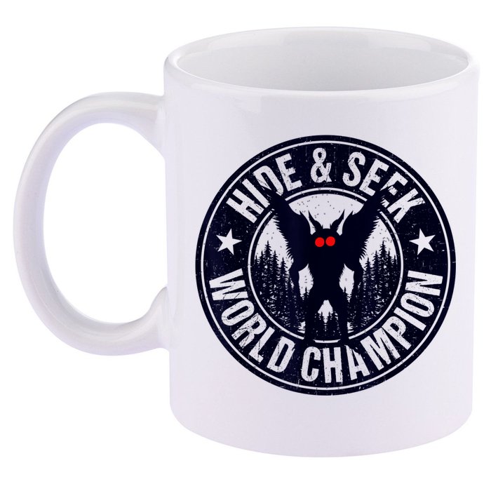 Mothman Hide And Seek World Champion Cool Mothman Silhouette 11oz C Handle Ceramic Mug