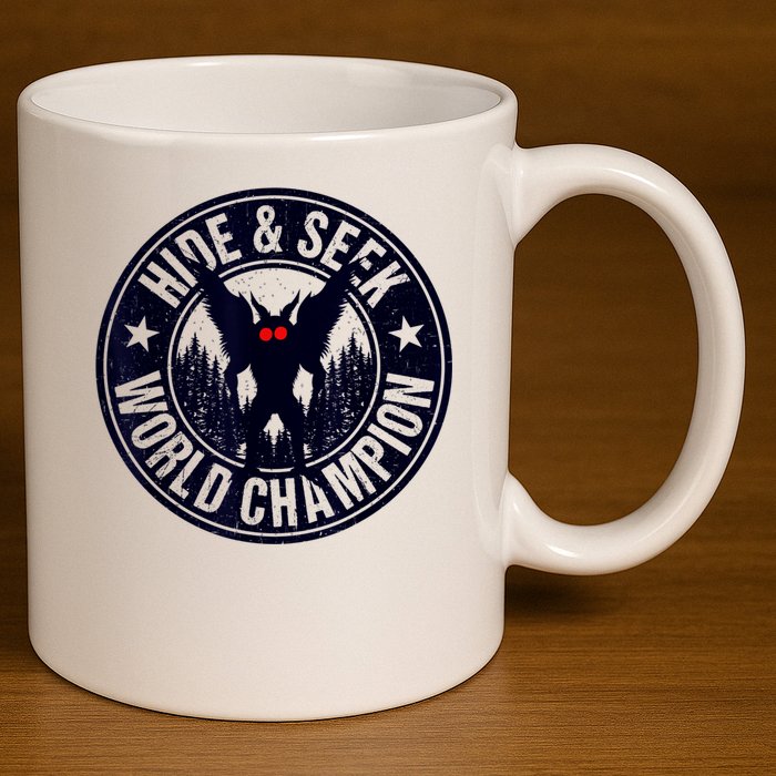 Mothman Hide And Seek World Champion Cool Mothman Silhouette 11oz C Handle Ceramic Mug