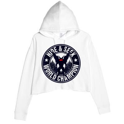 Mothman Hide And Seek World Champion Cool Mothman Silhouette Crop Fleece Hoodie