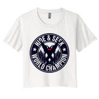 Mothman Hide And Seek World Champion Cool Mothman Silhouette Crop Top