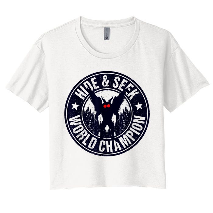 Mothman Hide And Seek World Champion Cool Mothman Silhouette Crop Top