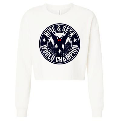 Mothman Hide And Seek World Champion Cool Mothman Silhouette Cropped Pullover Crew