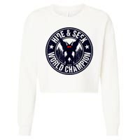 Mothman Hide And Seek World Champion Cool Mothman Silhouette Cropped Pullover Crew