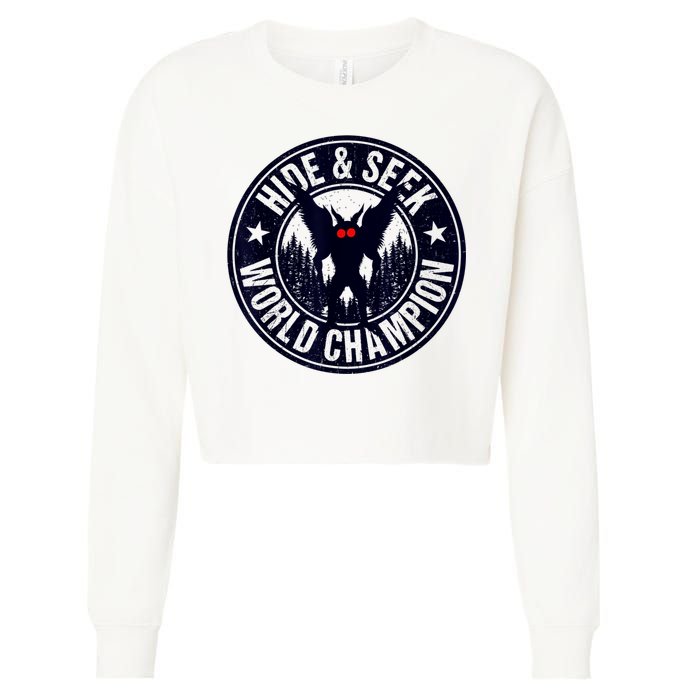 Mothman Hide And Seek World Champion Cool Mothman Silhouette Cropped Pullover Crew