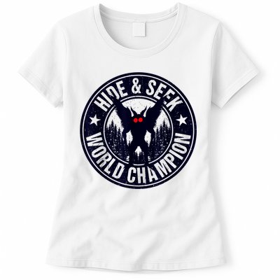 Mothman Hide And Seek World Champion Cool Mothman Silhouette Womens T-Shirt