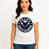Mothman Hide And Seek World Champion Cool Mothman Silhouette Womens T-Shirt
