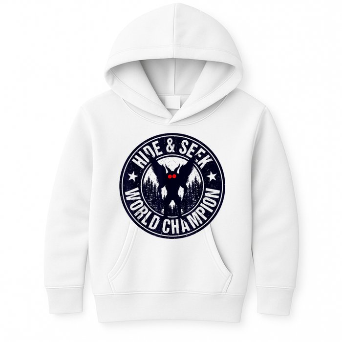 Mothman Hide And Seek World Champion Cool Mothman Silhouette Kids Hoodie