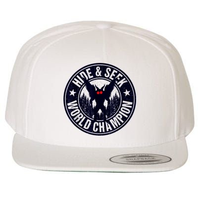 Mothman Hide And Seek World Champion Cool Mothman Silhouette Wool Snapback Cap