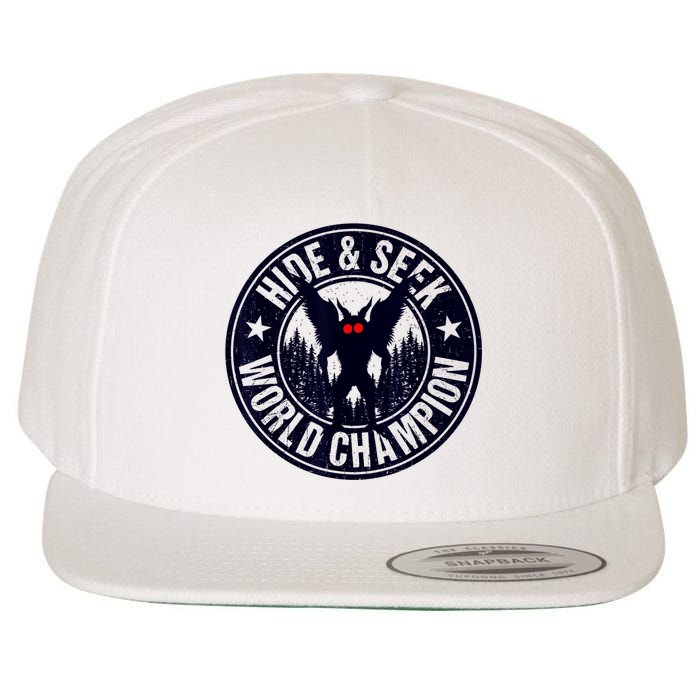 Mothman Hide And Seek World Champion Cool Mothman Silhouette Wool Snapback Cap