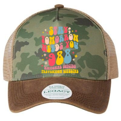Mental Health Awareness Stay Tomorrow Needs You 988 Legacy Tie Dye Trucker Hat