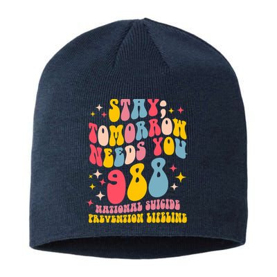 Mental Health Awareness Stay Tomorrow Needs You 988 Sustainable Beanie
