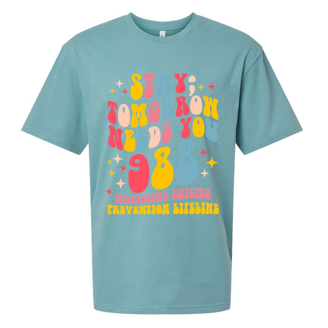 Mental Health Awareness Stay Tomorrow Needs You 988 Sueded Cloud Jersey T-Shirt