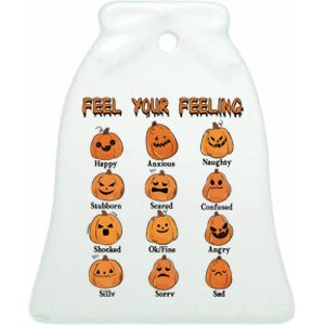 Mental Health Awareness Halloween Dont Ghost Your Feelings Ceramic Bell Ornament