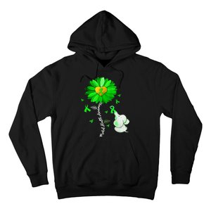 Mental Health Awareness Green Sunflower Ribbon Elephant Hoodie