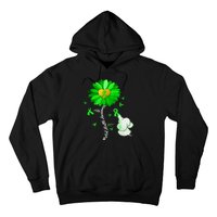 Mental Health Awareness Green Sunflower Ribbon Elephant Hoodie