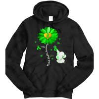 Mental Health Awareness Green Sunflower Ribbon Elephant Tie Dye Hoodie