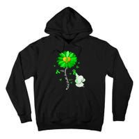 Mental Health Awareness Green Sunflower Ribbon Elephant Tall Hoodie