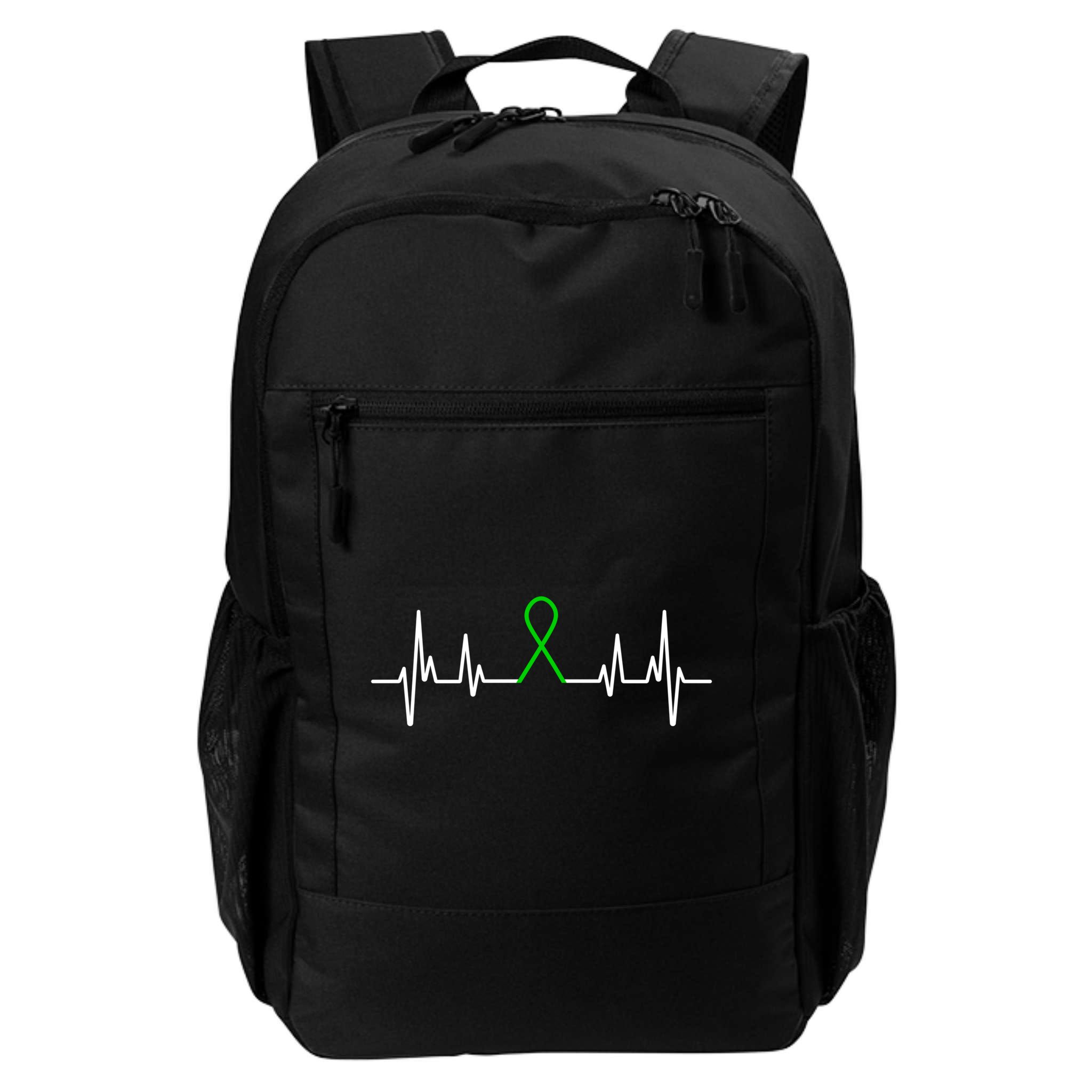 Mental Health Awareness Month Green Ribbon Heartbeat Cool Gift Backpack