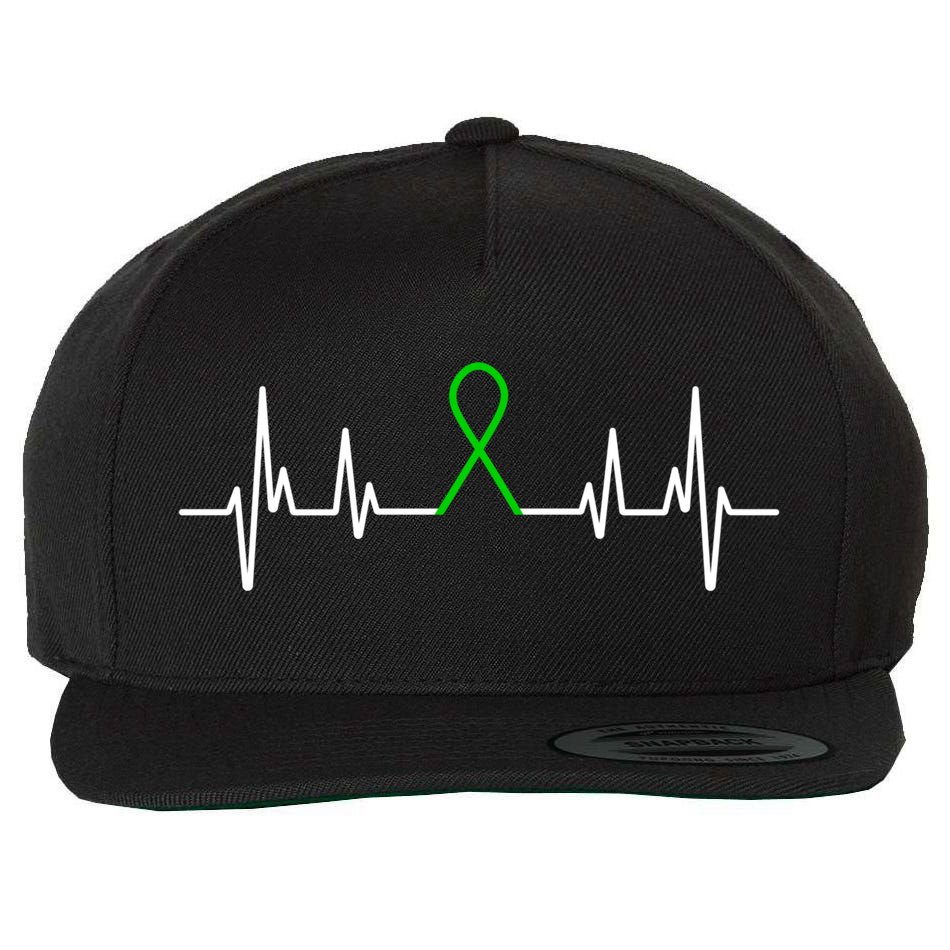 Mental Health Awareness Month Green Ribbon Heartbeat Cool Gift Wool Snapback Cap