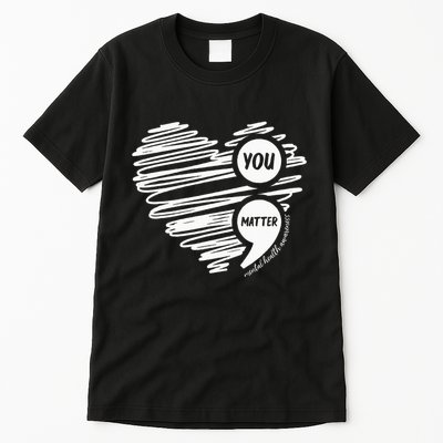 Mental Health Awareness Heart Wear Green For Mental Health Tall T-Shirt