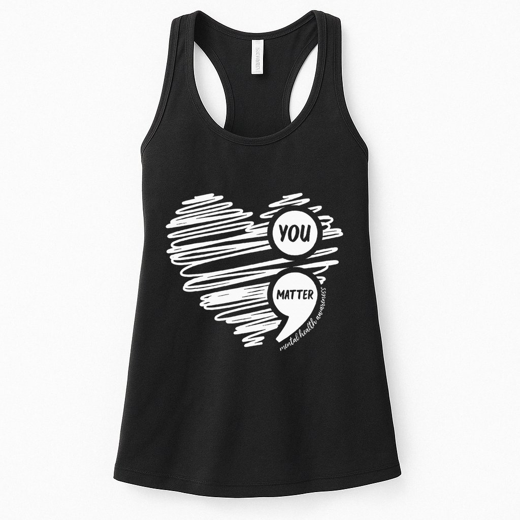 Mental Health Awareness Heart Wear Green For Mental Health Womens Tank Top