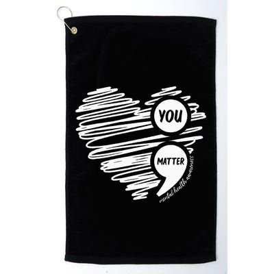 Mental Health Awareness Heart Wear Green For Mental Health Golf Towel