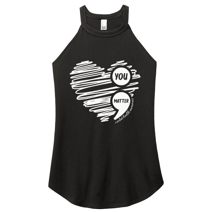 Mental Health Awareness Heart Wear Green For Mental Health Women's Perfect Tri Rocker Tank