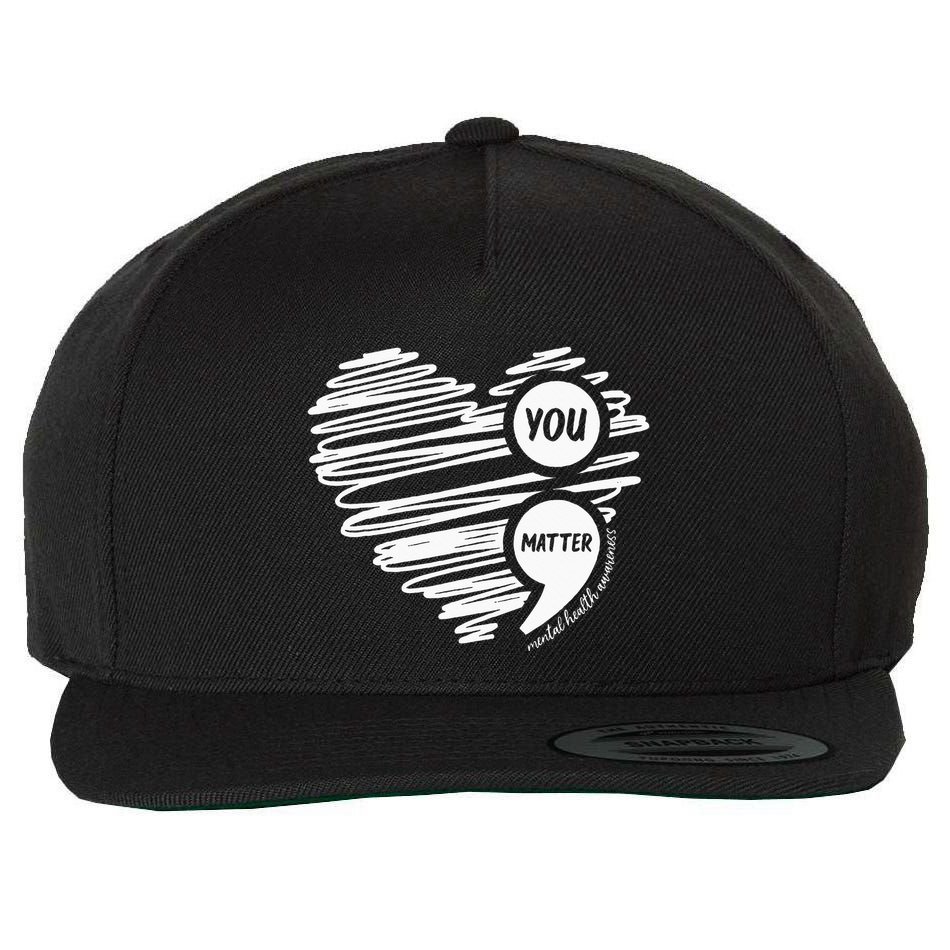 Mental Health Awareness Heart Wear Green For Mental Health Wool Snapback Cap