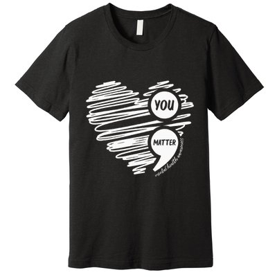 Mental Health Awareness Heart Wear Green For Mental Health Premium T-Shirt