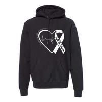 Mental Health Awareness Heart Fight The Stigma Green Ribbon Premium Hoodie