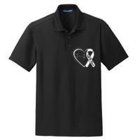 Mental Health Awareness Heart Fight The Stigma Green Ribbon Dry Zone Grid Polo