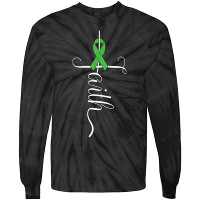 MEntal Health Awareness Green Ribbon Tie-Dye Long Sleeve Shirt