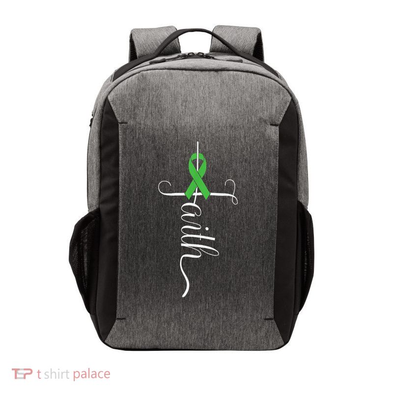 MEntal Health Awareness Green Ribbon Vector Backpack