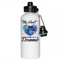 My Heart Belong To A Drummer Aluminum Water Bottle 