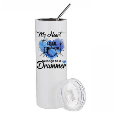 My Heart Belong To A Drummer Stainless Steel Tumbler