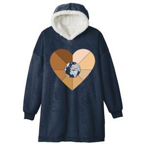 Melanin Heart Black History Month Bhm Earth Gift Funny Gift Hooded Wearable Blanket