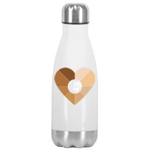 Melanin Heart Black History Month Bhm Earth Gift Funny Gift Stainless Steel Insulated Water Bottle