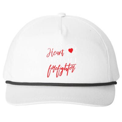 My Heart Belongs To A Firefighter Gift For Wife Girlfriend Snapback Five-Panel Rope Hat