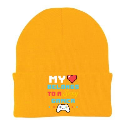 My Heart Belongs To A Sexy Gamer Girlfriend ValentineS Day Knit Cap Winter Beanie