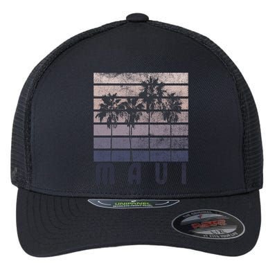 Maui Hawaii Beach Summer Vacation Vintage Gift Flexfit Unipanel Trucker Cap