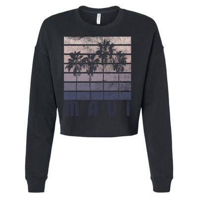 Maui Hawaii Beach Summer Vacation Vintage Gift Cropped Pullover Crew