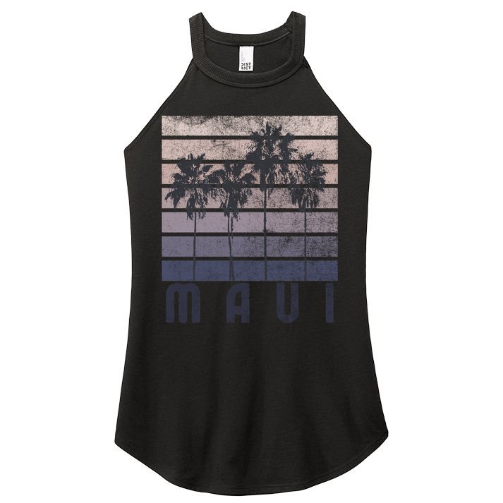 Maui Hawaii Beach Summer Vacation Vintage Gift Women's Perfect Tri Rocker Tank